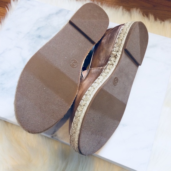 Rose gold metallic espadrilles sneakers floral - Picture 3 of 8